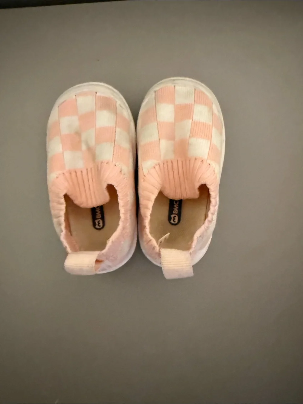 Kids Checker Knit Slip-On Shoes - Pink and White